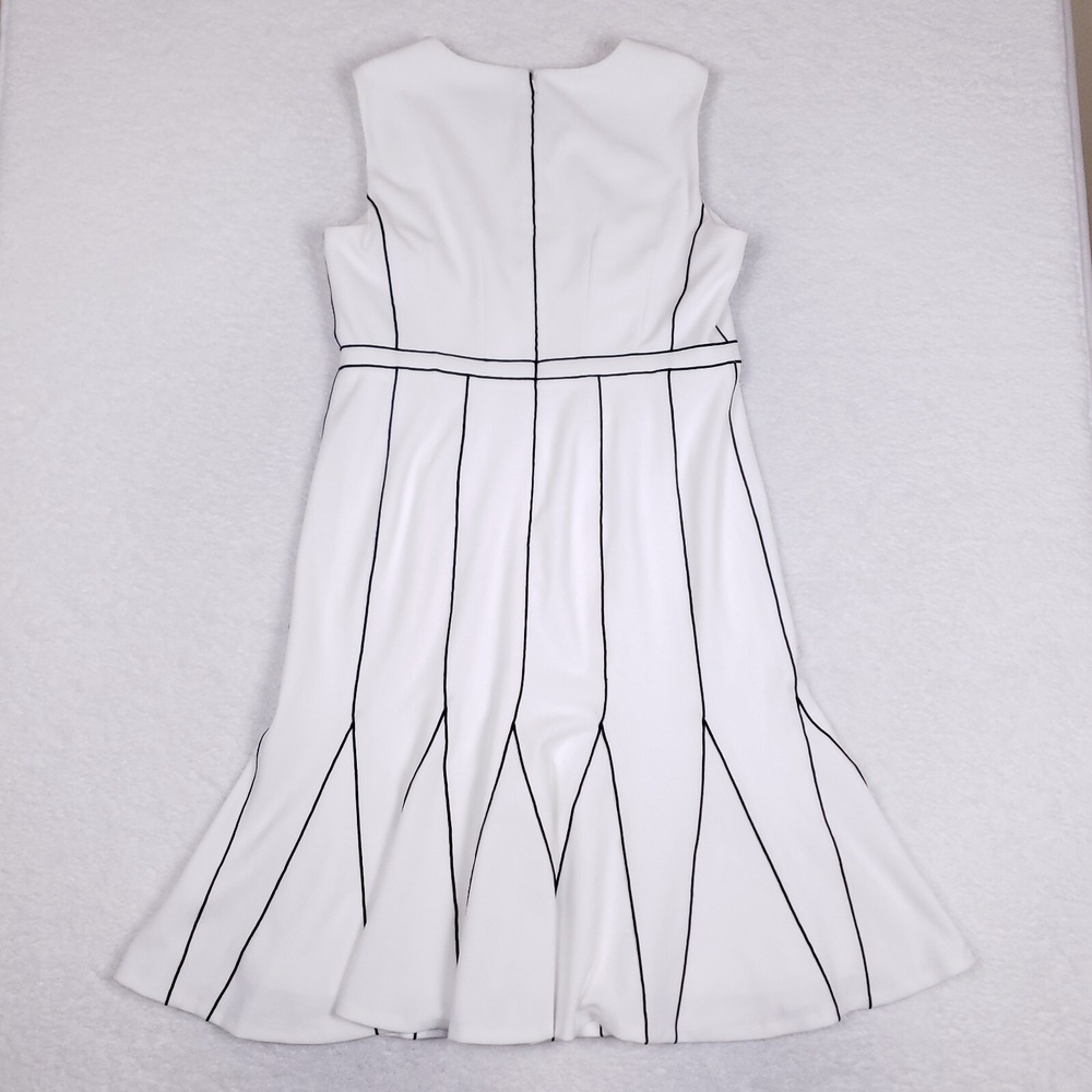 Calvin Klein Sheath Dress Sleeveless Midi Size M White Minimalist Retro Vibes - Picture 6 of 9